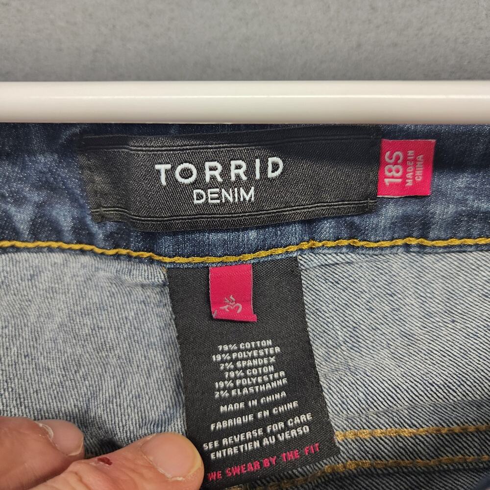 Torrid Denim Jeans Womens 18 Short Blue Stretch 38x27 Ankle Casual Zip Fly - Picture 8 of 16